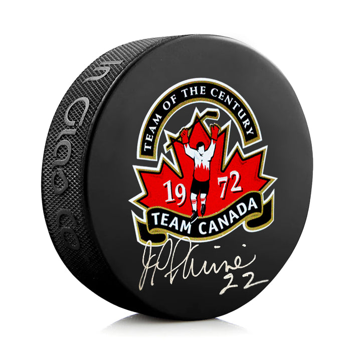 J.P. Parise Signed Team Canada 1972 Summit Series Puck - Heritage Hockey™