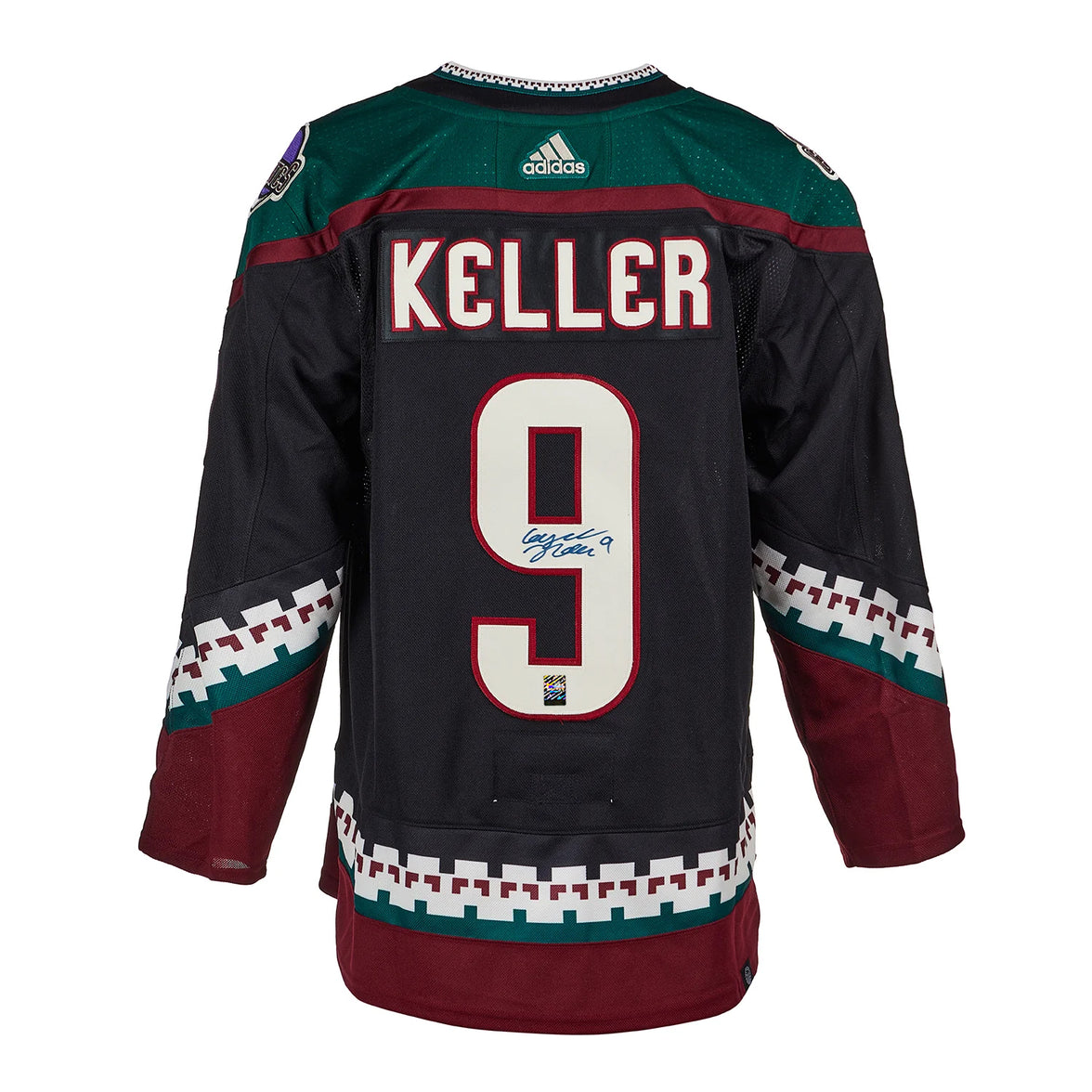 Clayton Keller Signed Arizona Coyotes Adidas Pro Kachina Black Jersey