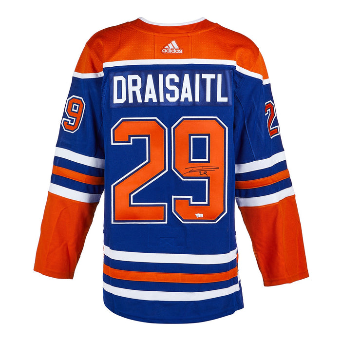 Leon Draisaitl Signed Edmonton Oilers Adidas Pro Home Blue Jersey