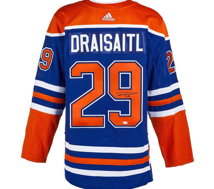 Leon Draisaitl Signed Edmonton Oilers Adidas Pro Home Blue Jersey