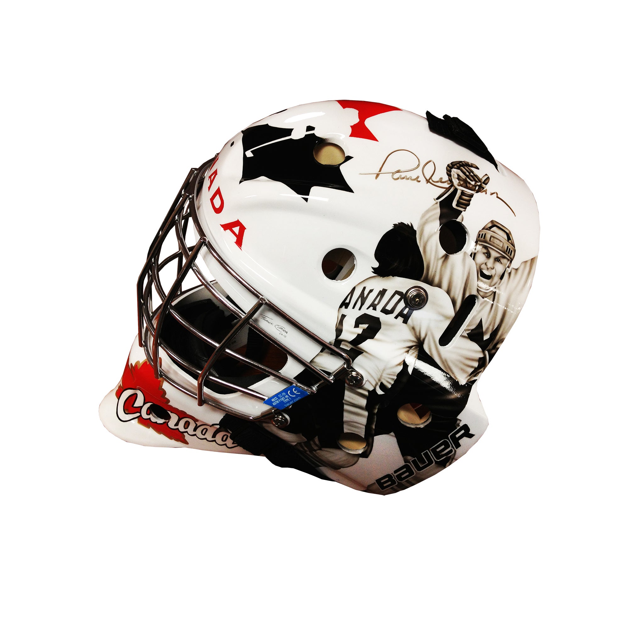 Team Canada 2008 World Juniors Goalie Mask - Signed by Paul Henderson