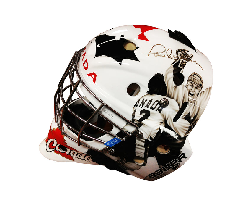 Team Canada 2008 World Juniors Goalie Mask - Signed by Paul Henderson