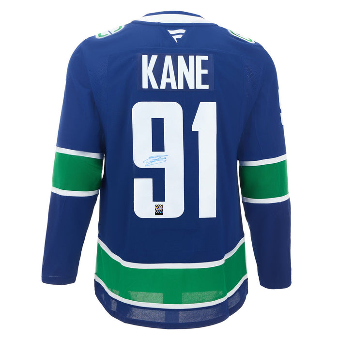 Evander Kane Signed Vancouver Canucks Fanatics Premium Home Blue Jersey