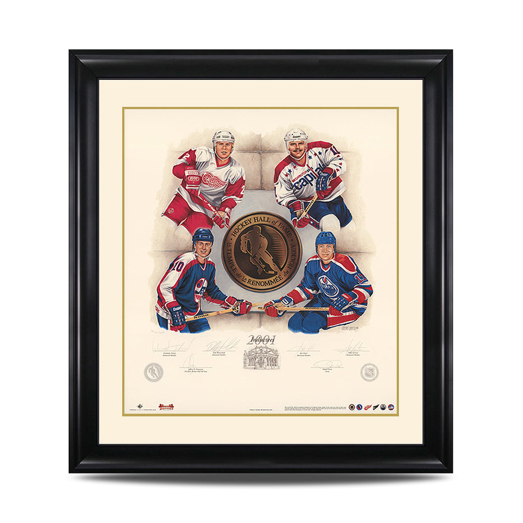 Inductees 2001 – Viacheslav Fetisov, Dale Hawerchuk, Jari Kurri & Mike Gartner Signed Limited Edition Print - Heritage Hockey™