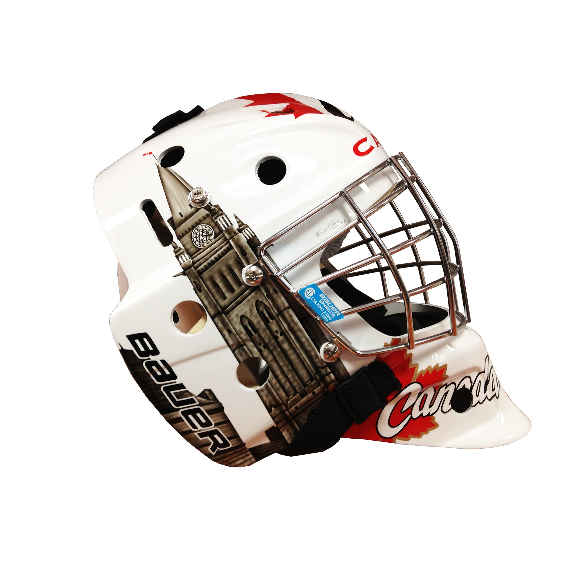 Team Canada 2008 World Juniors Goalie Mask - Signed by Paul Henderson