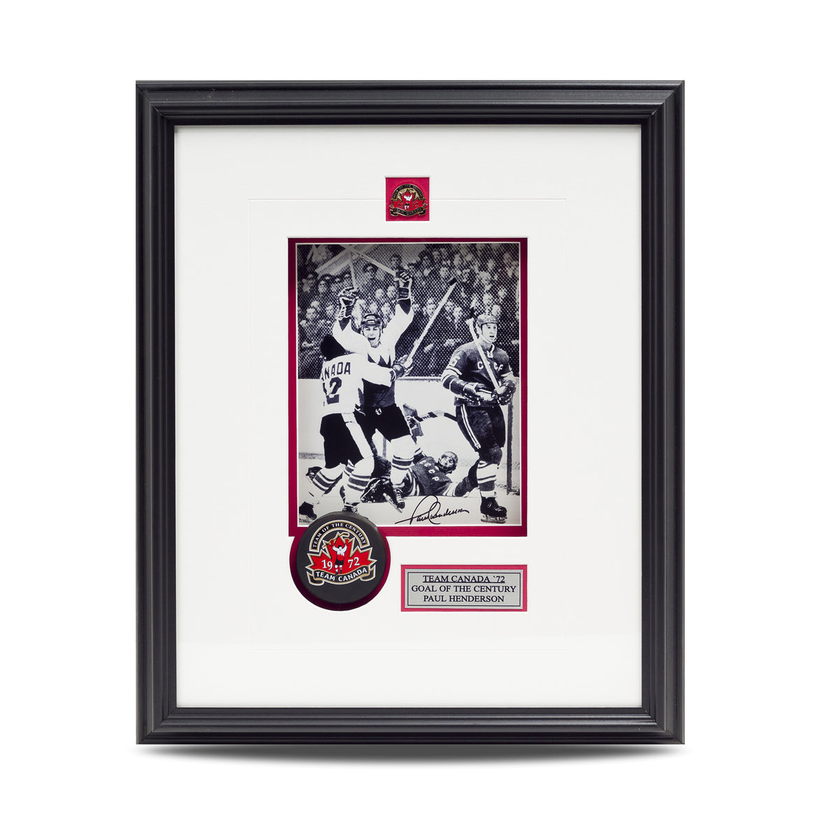 Paul Henderson Signed 'The Goal' 8x10 B/W Photo with Puck