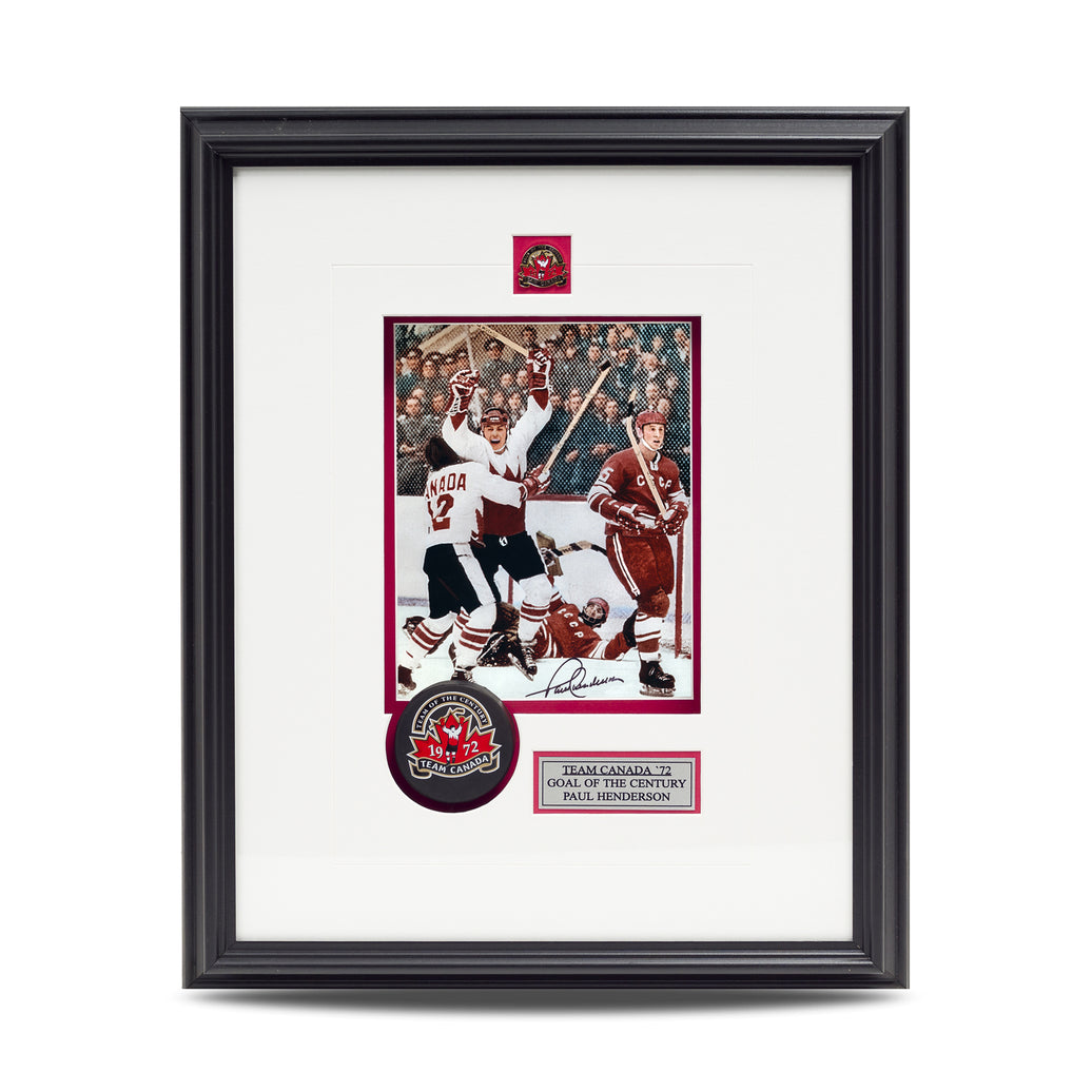 Paul Henderson Signed 'The Goal' 8x10 Colour Photo with Puck