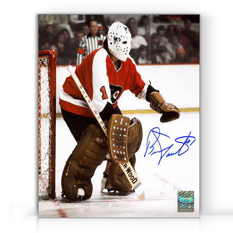 Bernie Parent a signé une photo ciblée des Flyers de Philadelphie 8 x 10