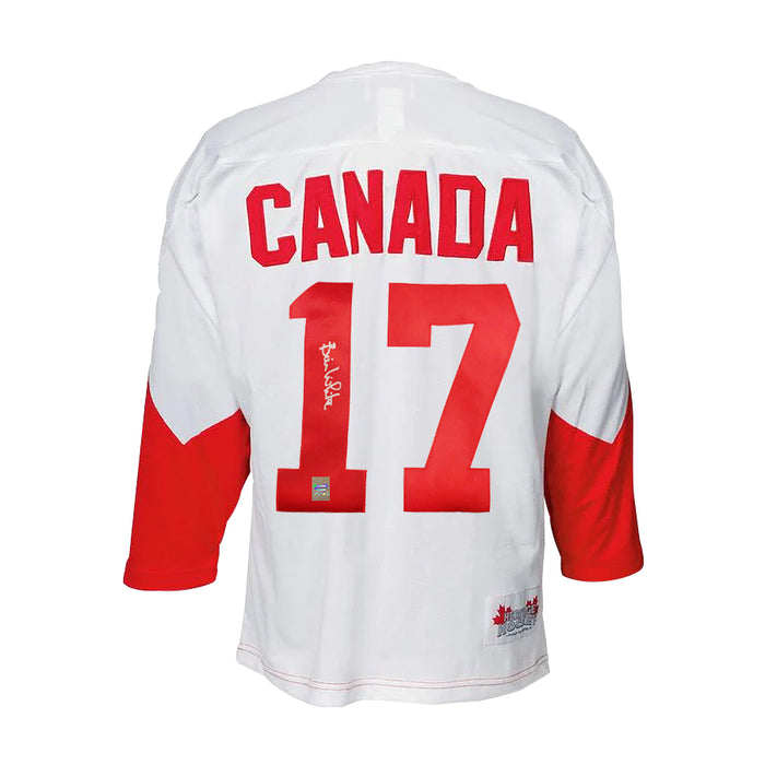 Bill White Signed Team Canada 1972 Summit Series Away White Jersey