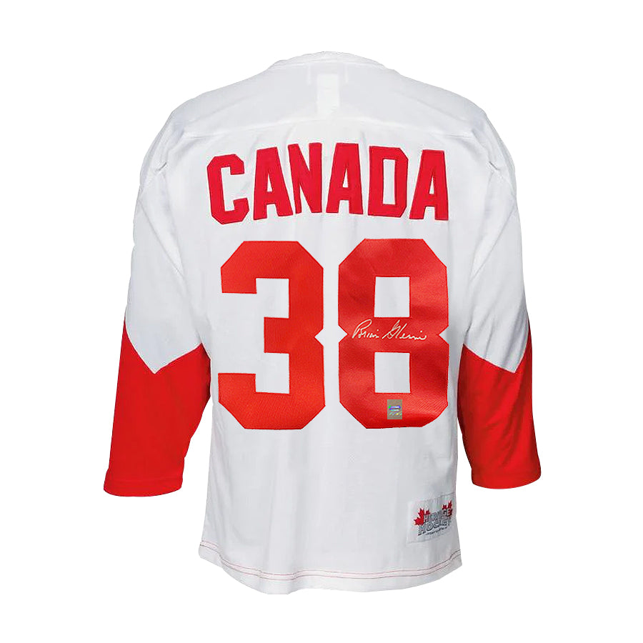 Brian Glennie Signed Team Canada 1972 Summit Series Away White Jersey