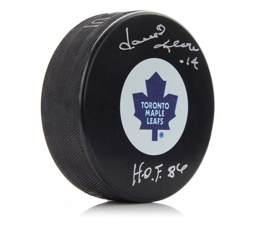 Dave Keon Signed Toronto Maple Leafs Puck with HOF Note