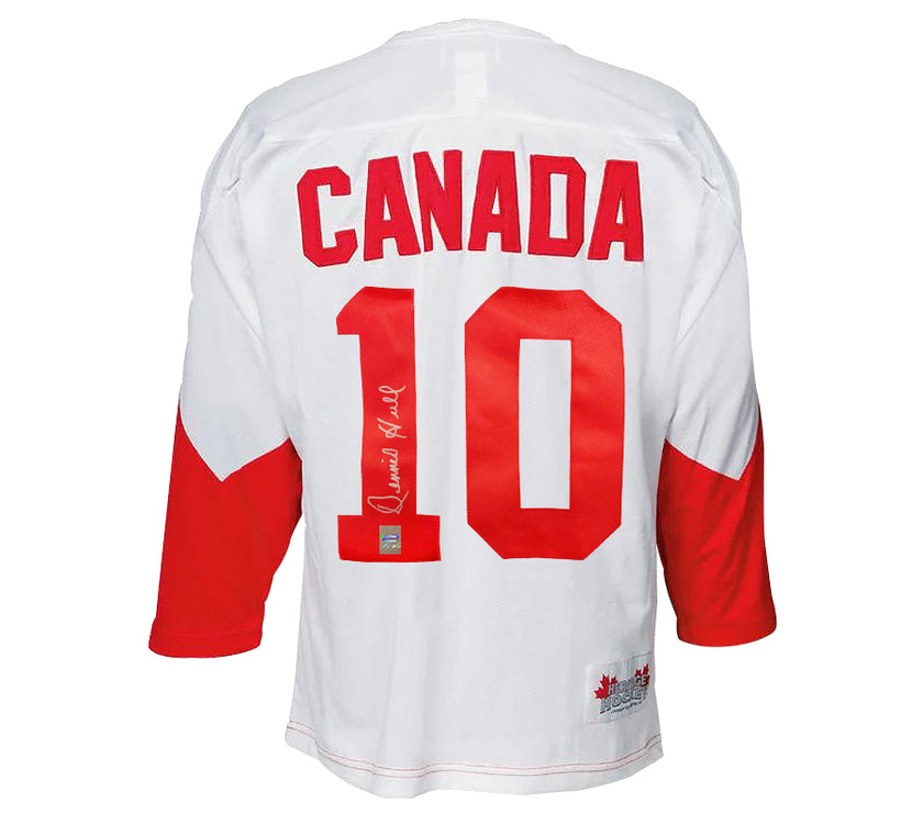 Dennis Hull Signed Team Canada 1972 Summit Series Away White Jersey