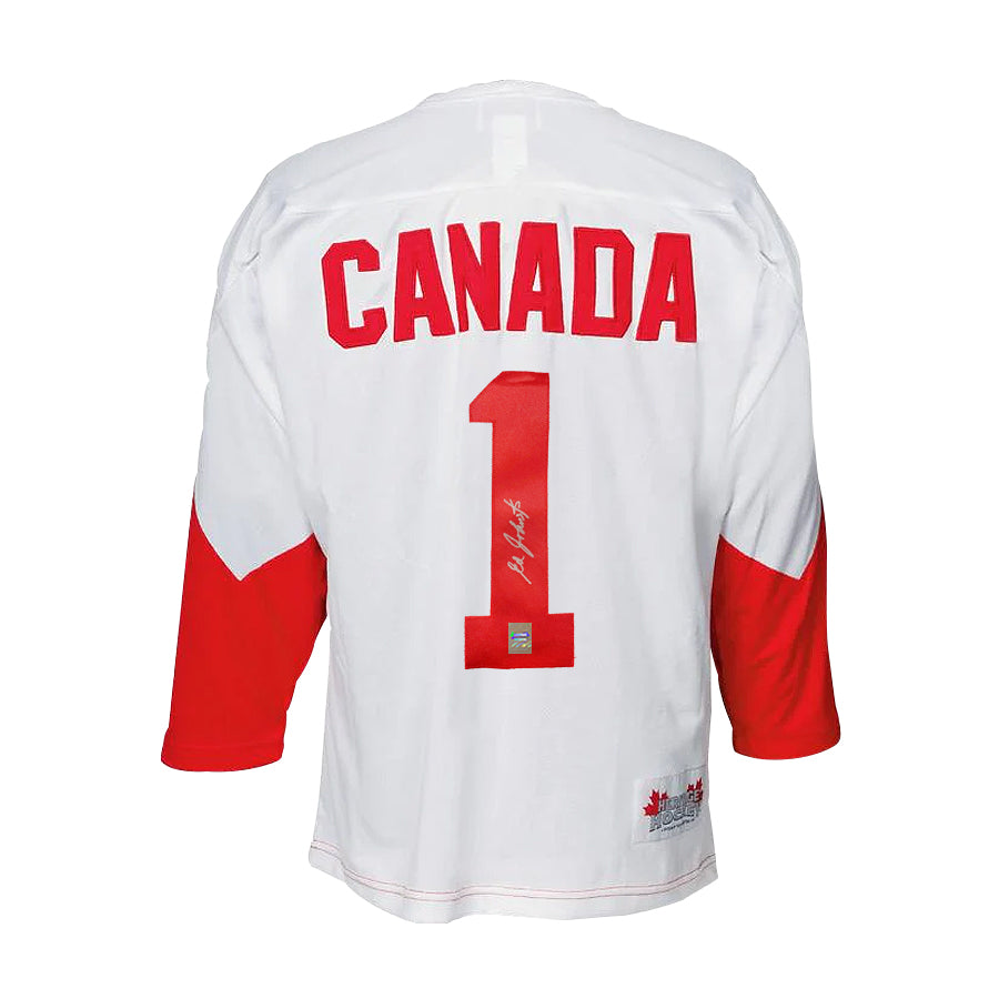 Ed Johnston Signed Team Canada 1972 Summit Series Away White Jersey