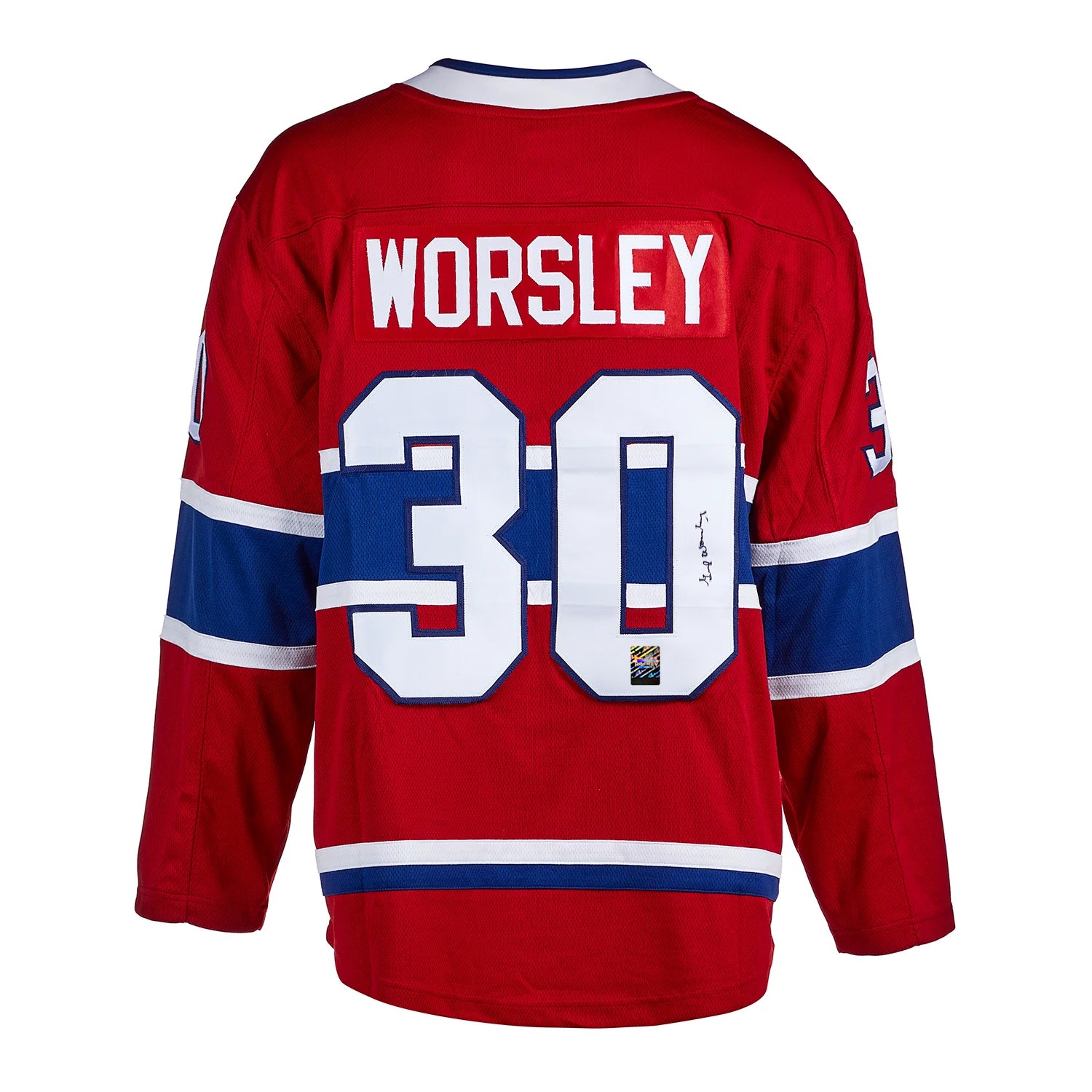 Gump Worsley Signed Montreal Canadiens Fanatics Breakaway Home Red Jersey