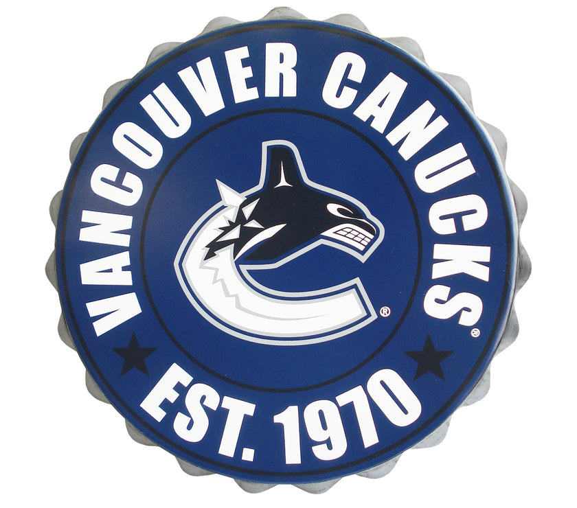 Vancouver Canucks NHL Bottle Cap Wall Logo
