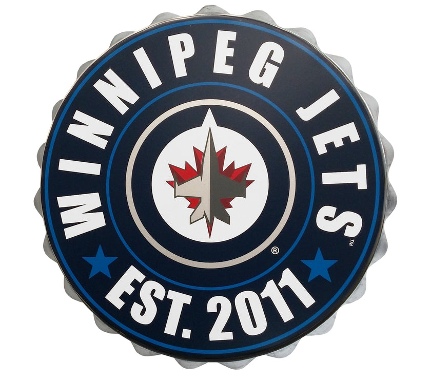 Winnipeg Jets NHL Bottle Cap Wall Logo
