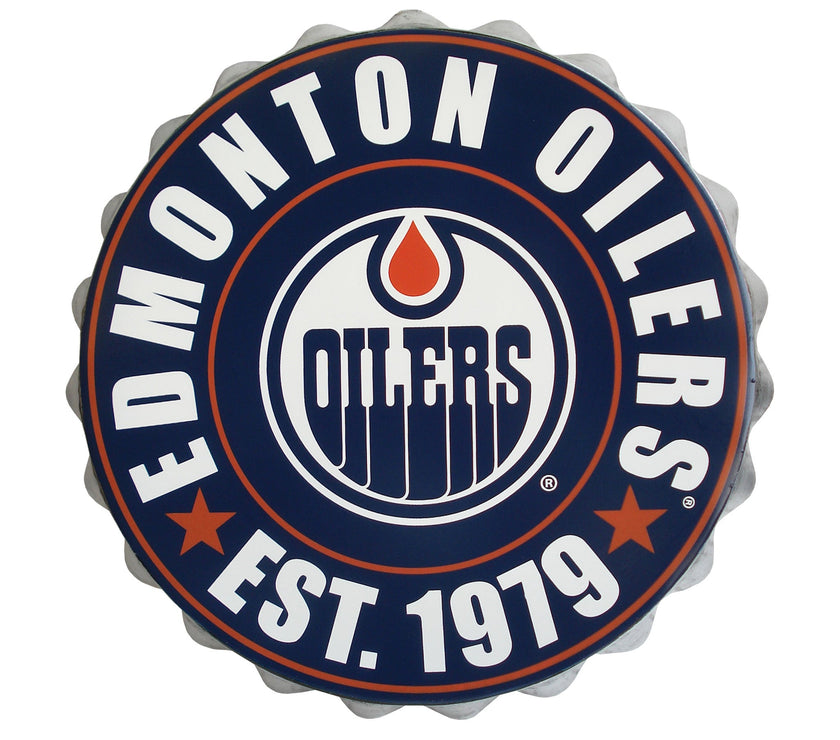 Edmonton Oilers NHL Bottle Cap Wall Logo