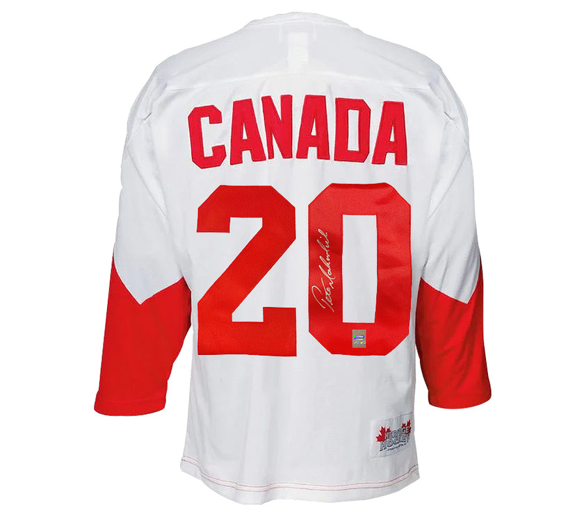Peter Mahovlich Signed Team Canada 1972 Summit Series Away White Jersey