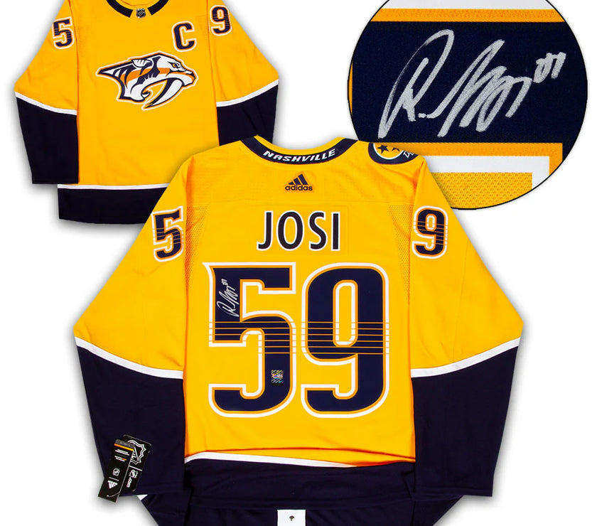 Roman Josi Signed Nashville Predators Home Adidas Pro Home Yellow Jersey