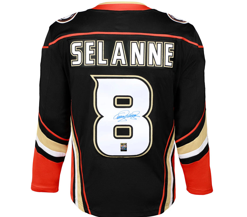 Teemu Selanne Signed Anaheim Ducks Fanatics Breakaway Home Black Jersey