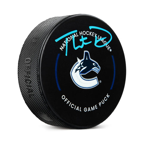 Thatcher Demko Signed Vancouver Canucks Official Game Puck