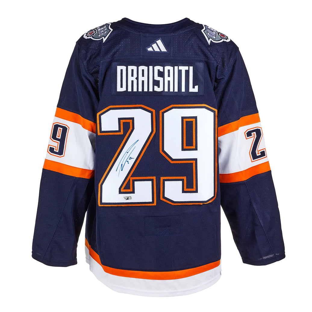 Leon Draisaitl Signed Edmonton Oilers Adidas Pro Reverse Retro 2.0 Navy Jersey