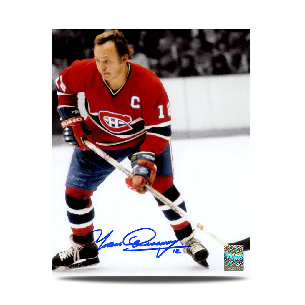 Yvan Cournoyer Signed Montreal Canadiens Colour Isolation 8X10 Photo