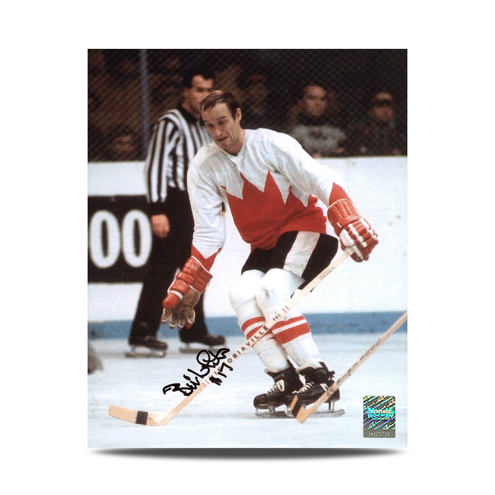 Bill White Signed 1972 Summit Series Game Action 8X10 Photo
