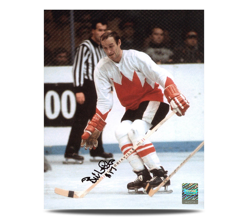 Bill White Signed 1972 Summit Series Game Action 8X10 Photo