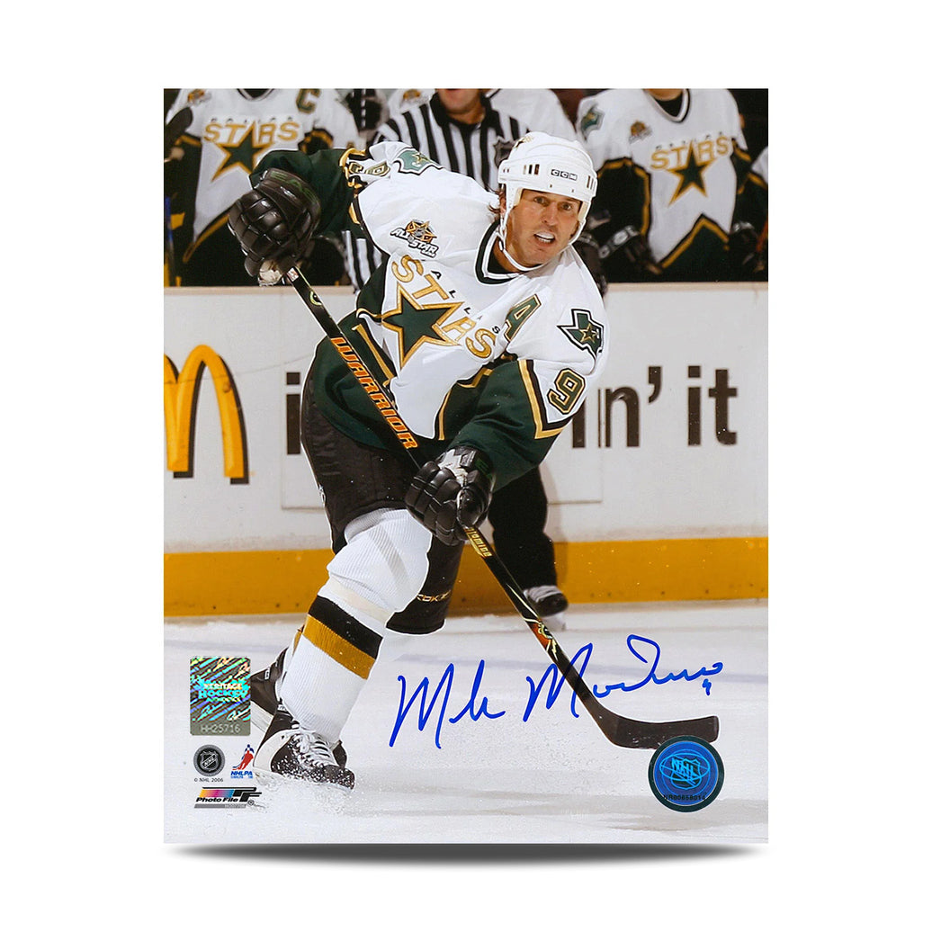 Mike Modano Signed Dallas Stars Game Action 8X10 Photo