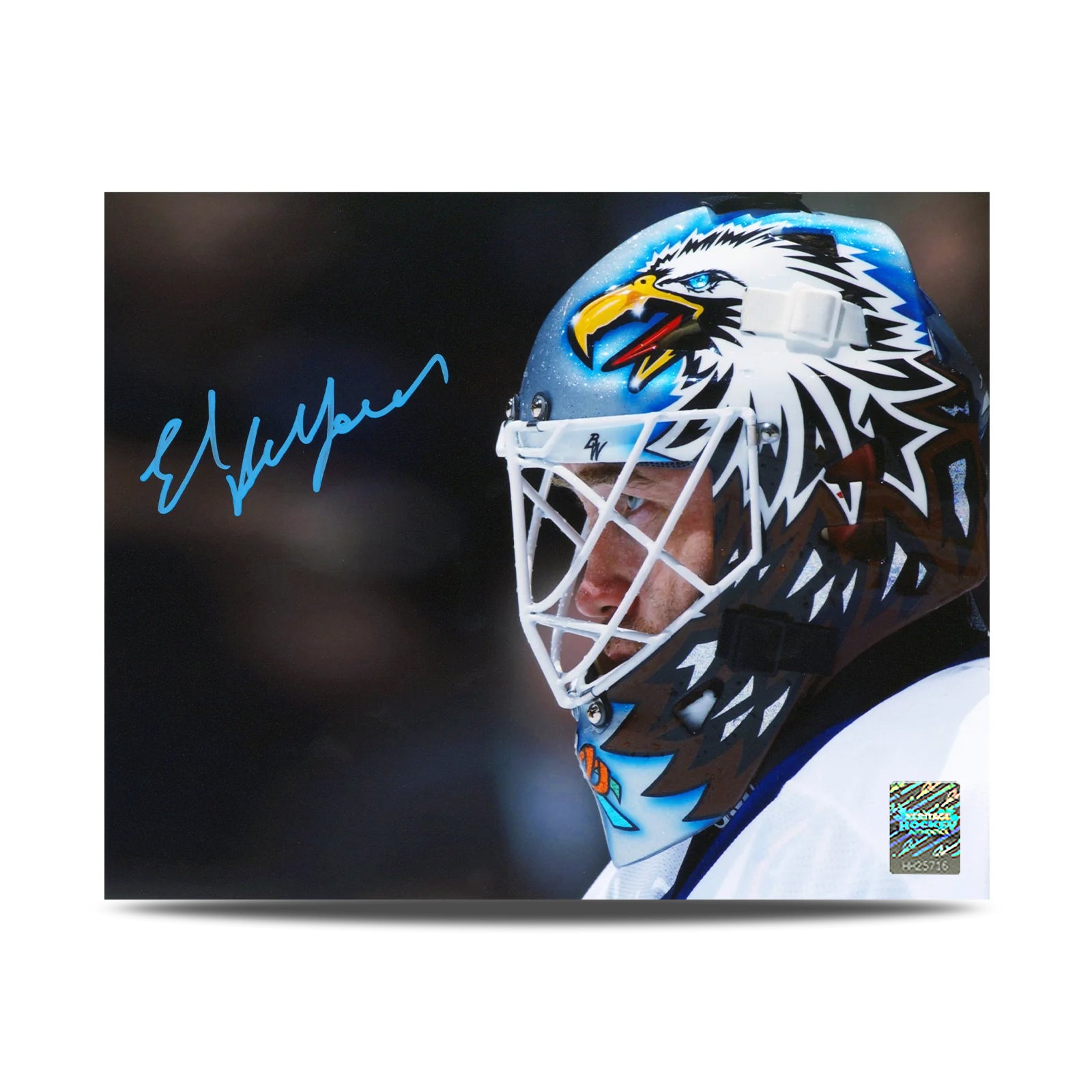 Ed Belfour Signed Toronto Maple Leafs Eagle Mask Profile 8X10 Photo