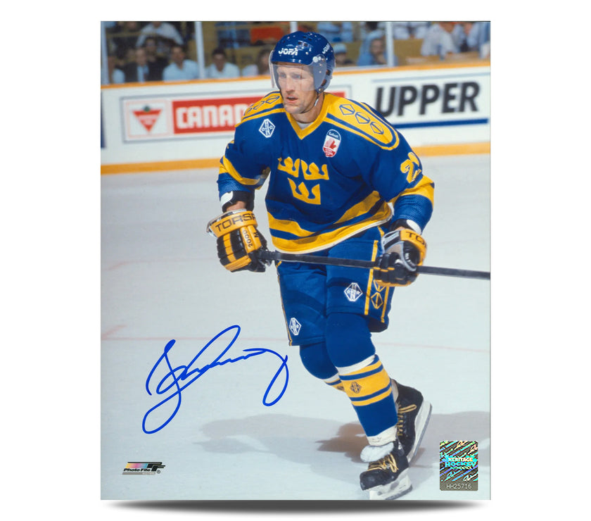 Borje Salming Signed Team Sweden Canada Cup Tournament 8X10 Photo