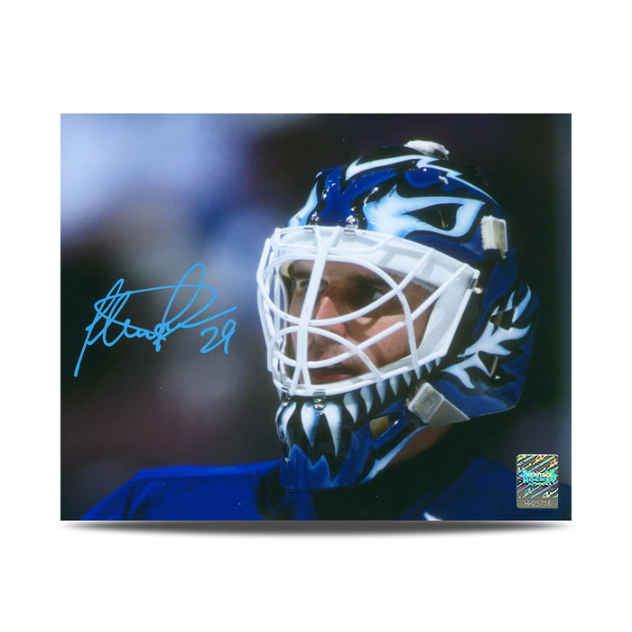 Felix Potvin Signed Toronto Maple Leafs Mask Close-Up 8X10 Photo