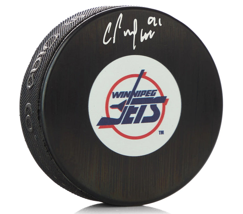 Cole Perfetti Signed Winnipeg Jets Vintage Puck