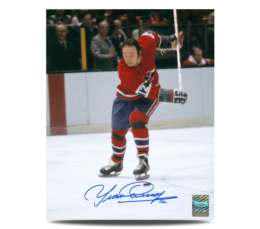 Yvan Cournoyer Signed Montreal Canadiens Slapshot 8X10 Photo