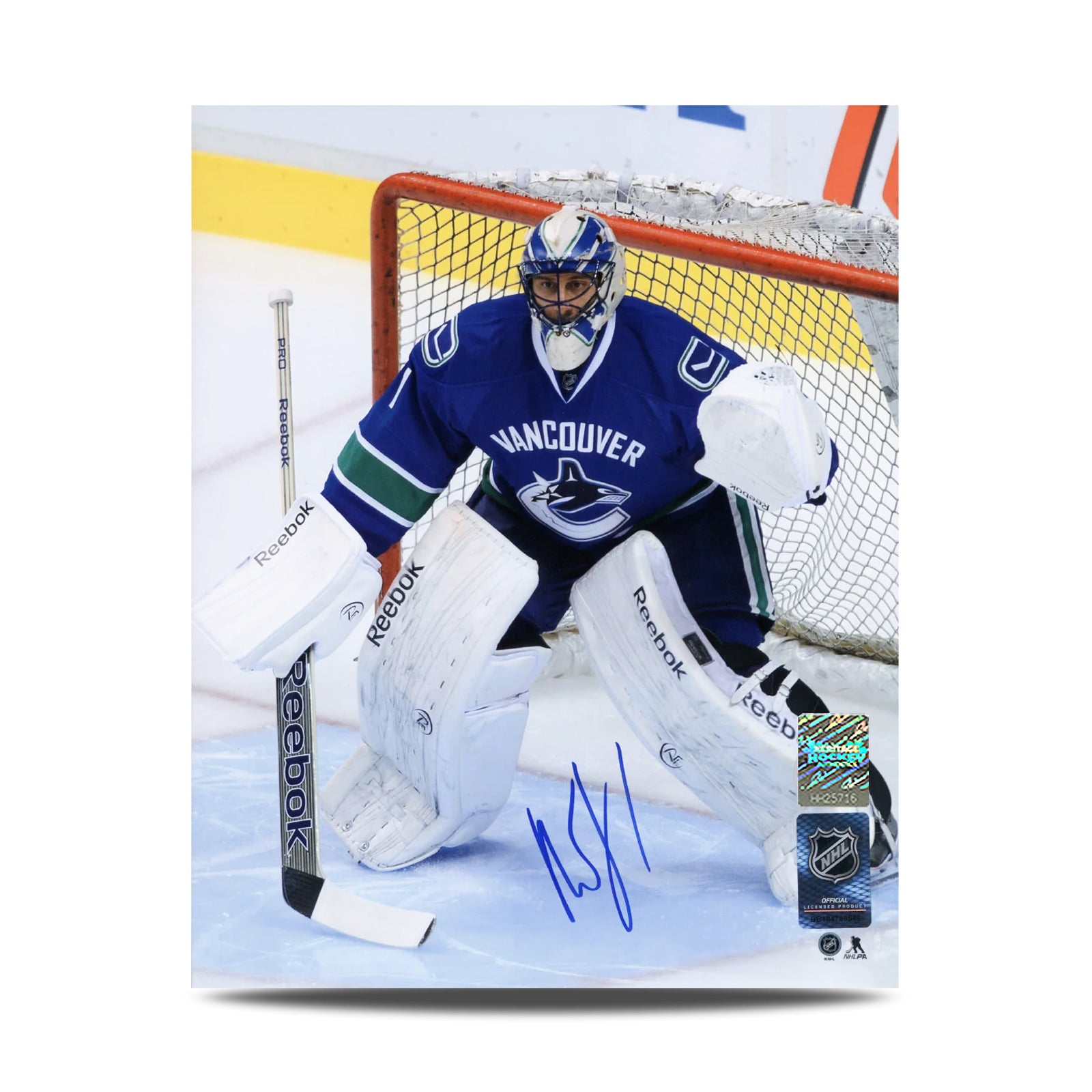 Roberto Luongo Signed Vancouver Canucks Goalie 8X10 Photo