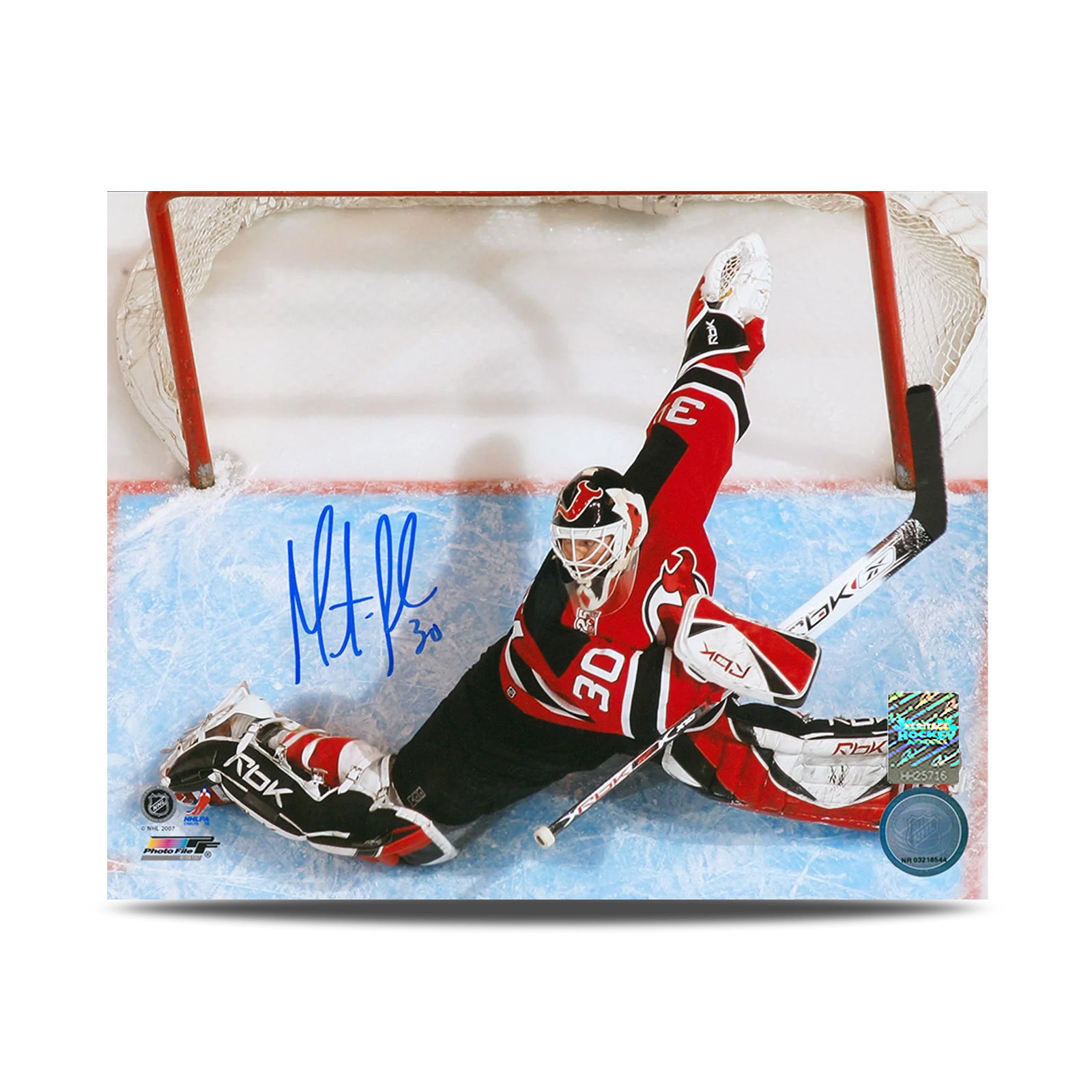 Martin Brodeur Signed New Jersey Devils Overhead 8X10 Photo