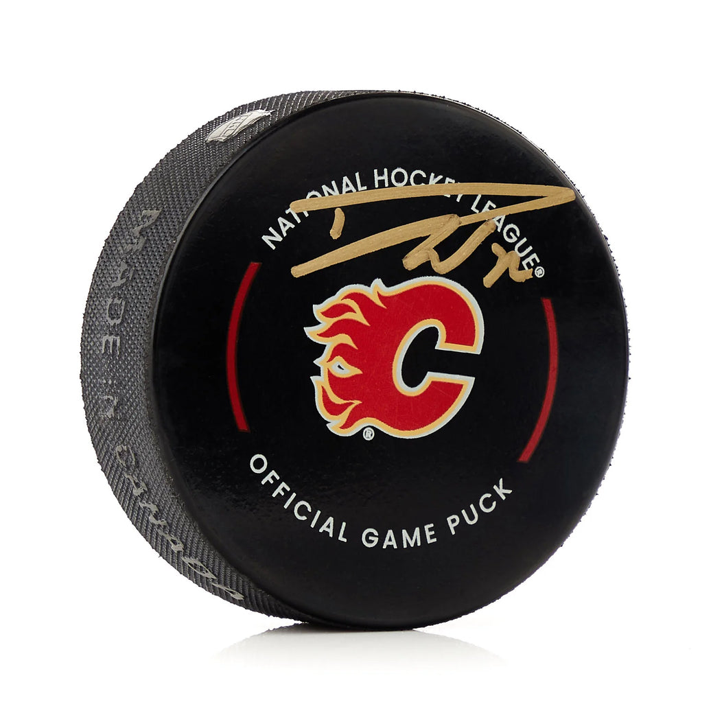 Dustin Wolf Signed Calgary Flames Official Game Puck