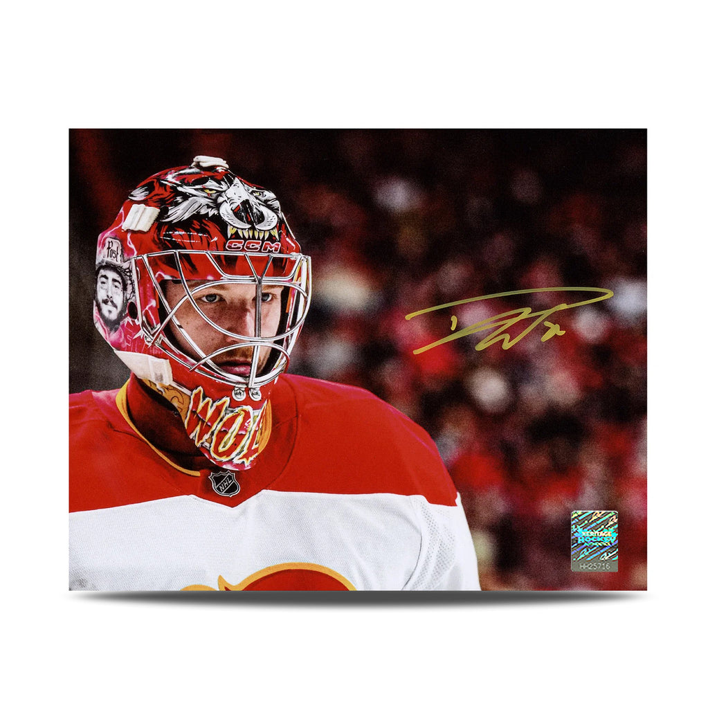 Dustin Wolf Signed Calgary Flames Goalie Mask Profile 8X10 Photo