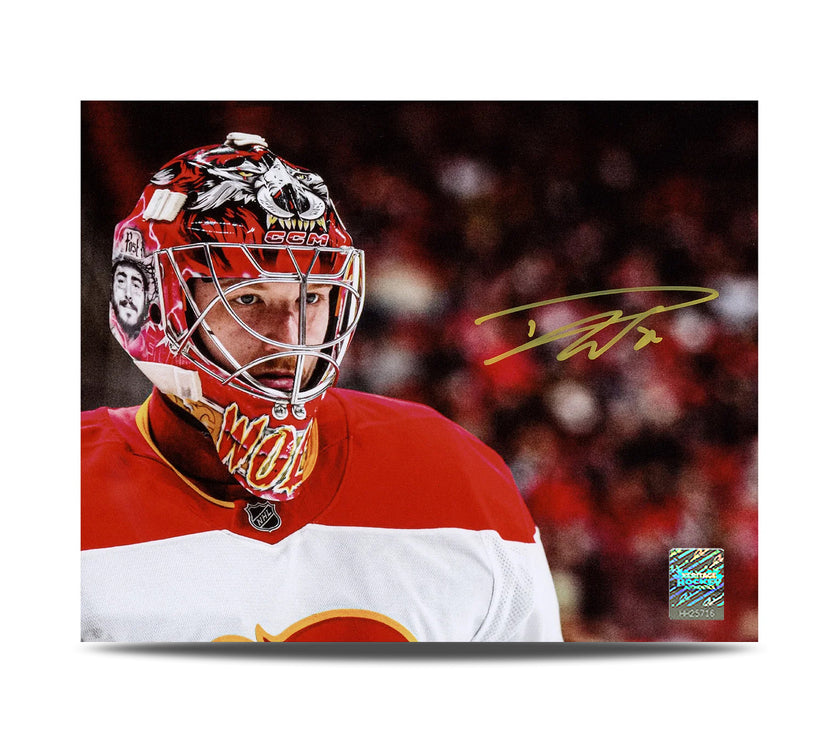 Dustin Wolf Signed Calgary Flames Goalie Mask Profile 8X10 Photo