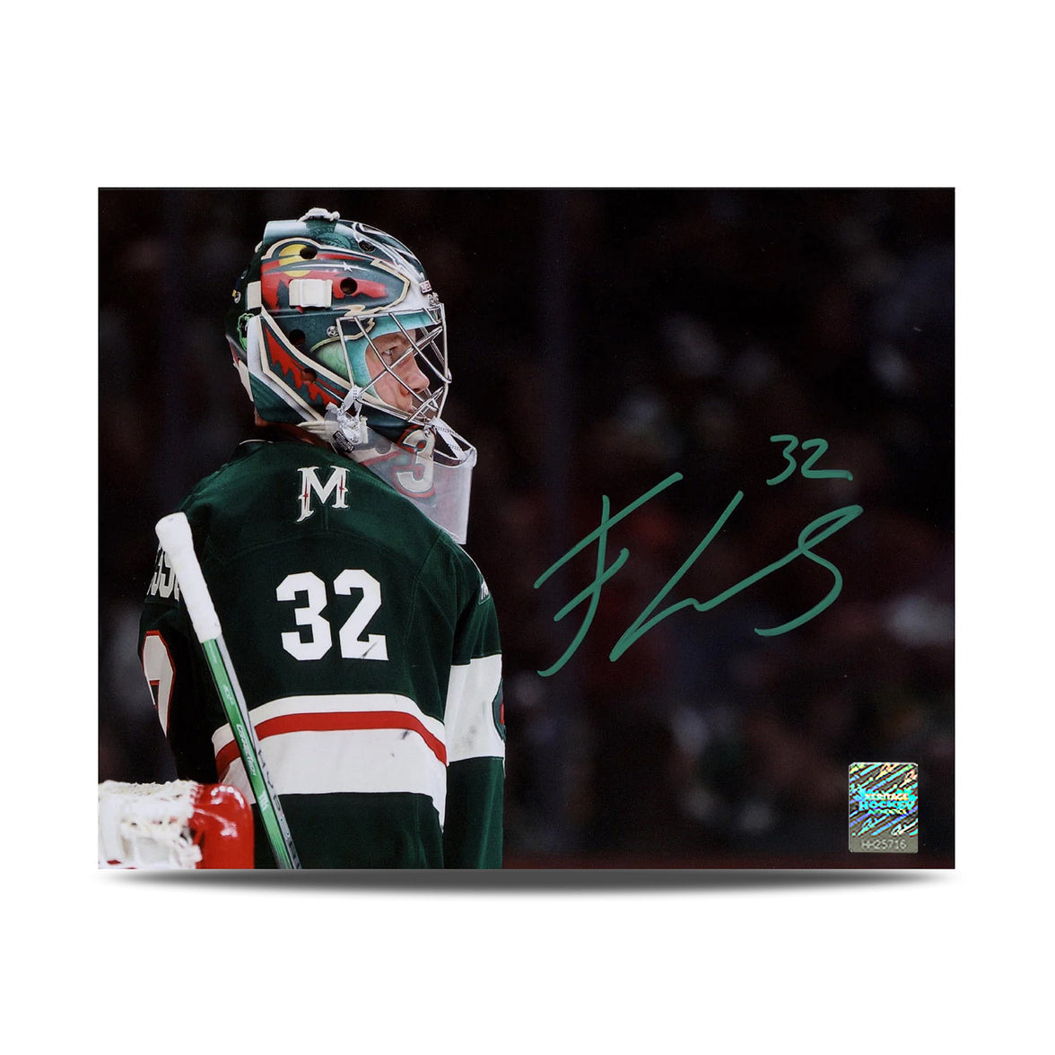 Filip Gustavsson Signed Minnesota Wild Goalie Mask Profile 8X10 Photo