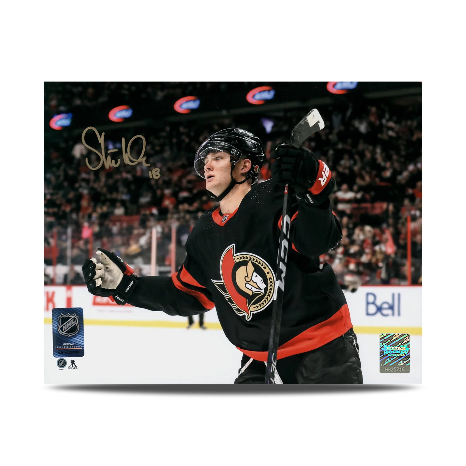 Tim Stutzle Signed Ottawa Senators Goal Celebration 8X10 Photo
