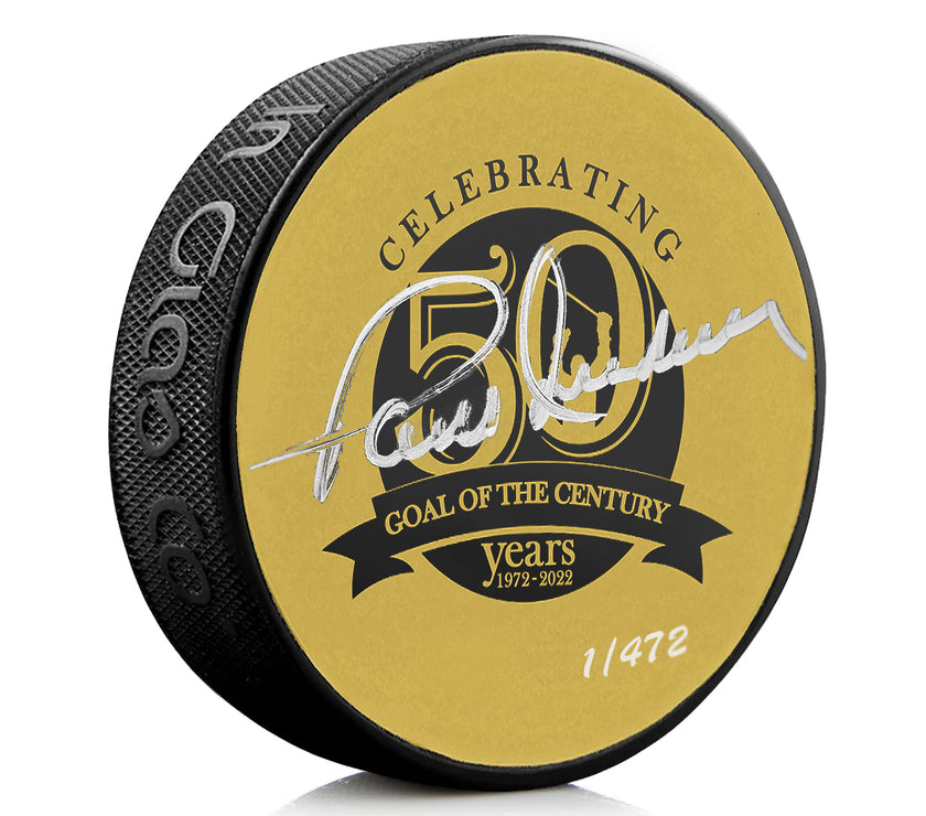 50th Anniversary Paul Henderson Signed Limited Edition Gold Goal of the Century Puck