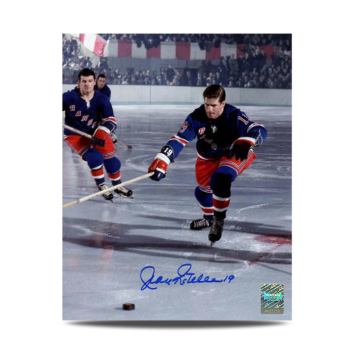 Jean Ratelle Signed New York Rangers Original Six Hockey 8X10 Photo