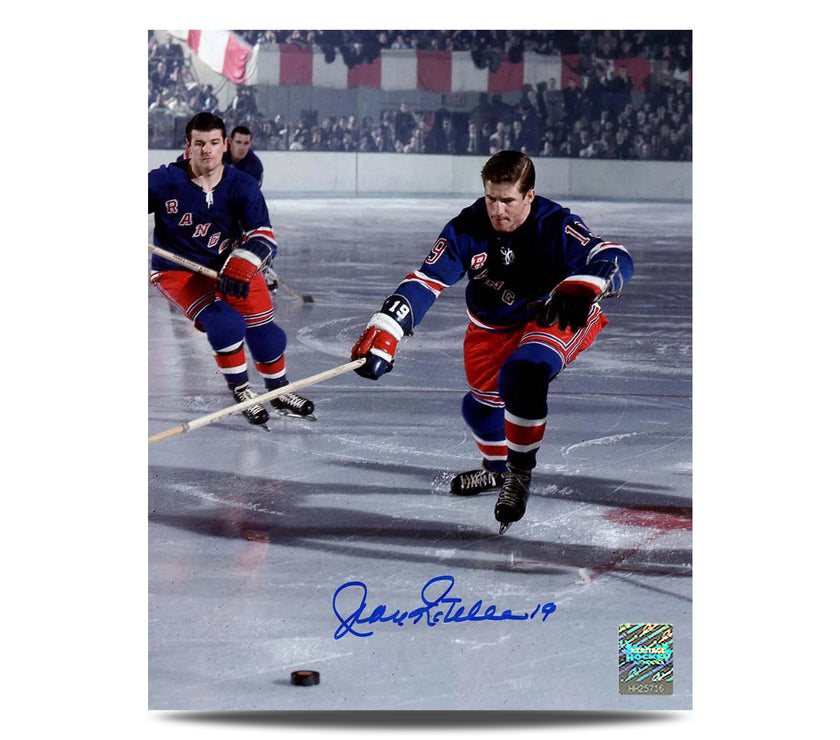 Jean Ratelle Signed New York Rangers Original Six Hockey 8X10 Photo