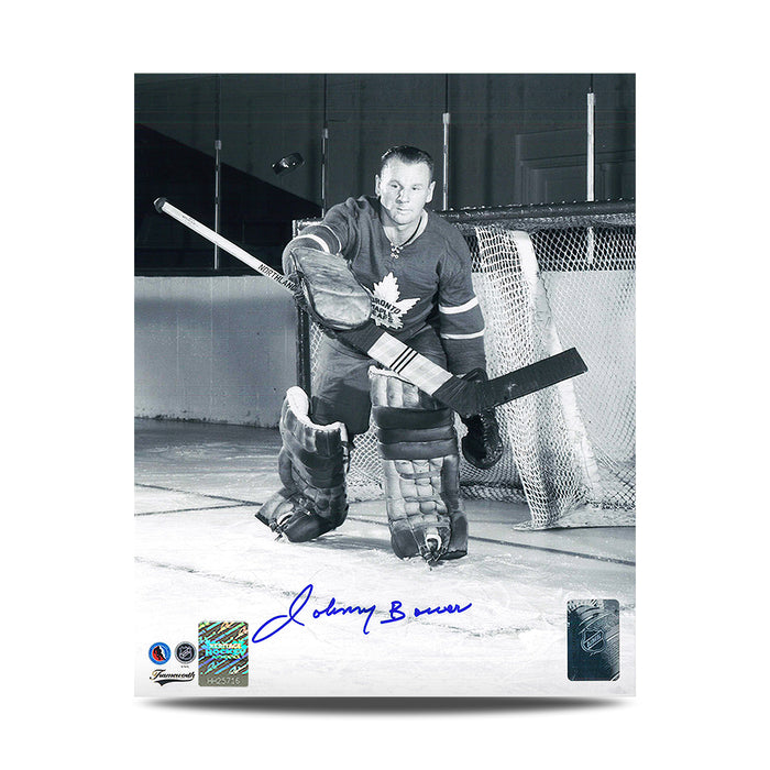 Johnny Bower Signed Toronto Maple Leafs Action Save 8X10 Photo
