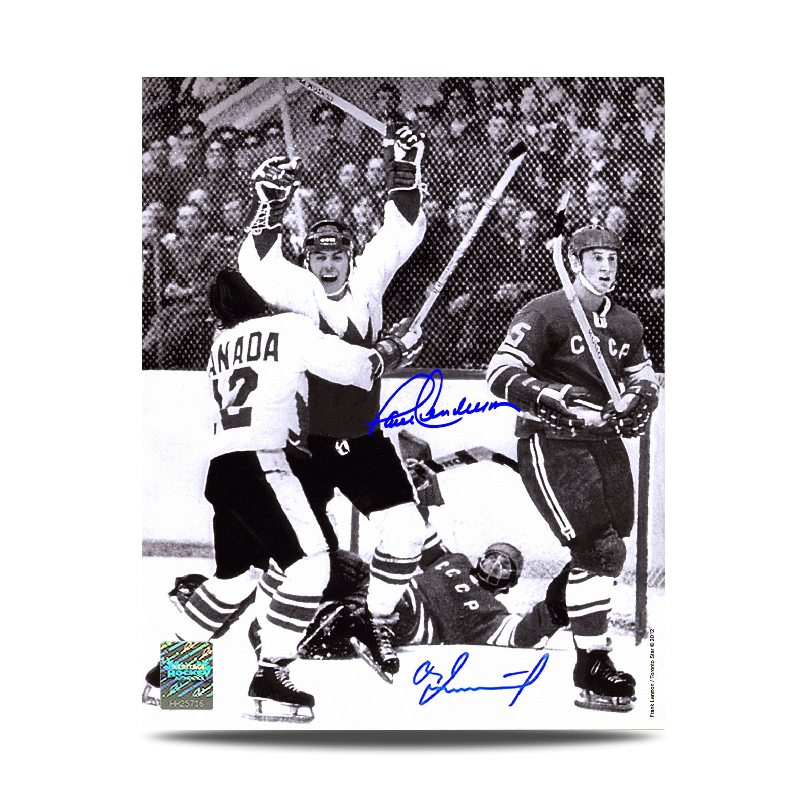 Paul Henderson & Vladimir Tretiak Dual Signed 1972 Summit Series Goal of the Century 8X10 Photo - Heritage Hockey™
