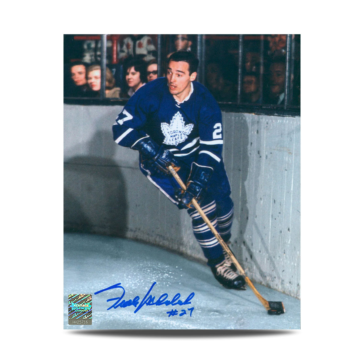 Frank Mahovlich Signed Toronto Maple Leafs Puck Rush 8X10 Photo