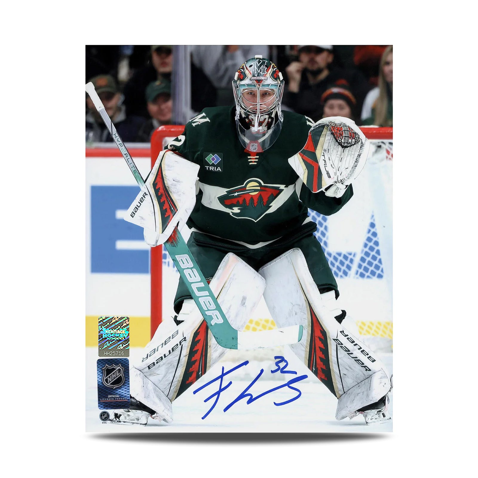 Filip Gustavsson Signed Minnesota Wild Goal Crease 8X10 Photo