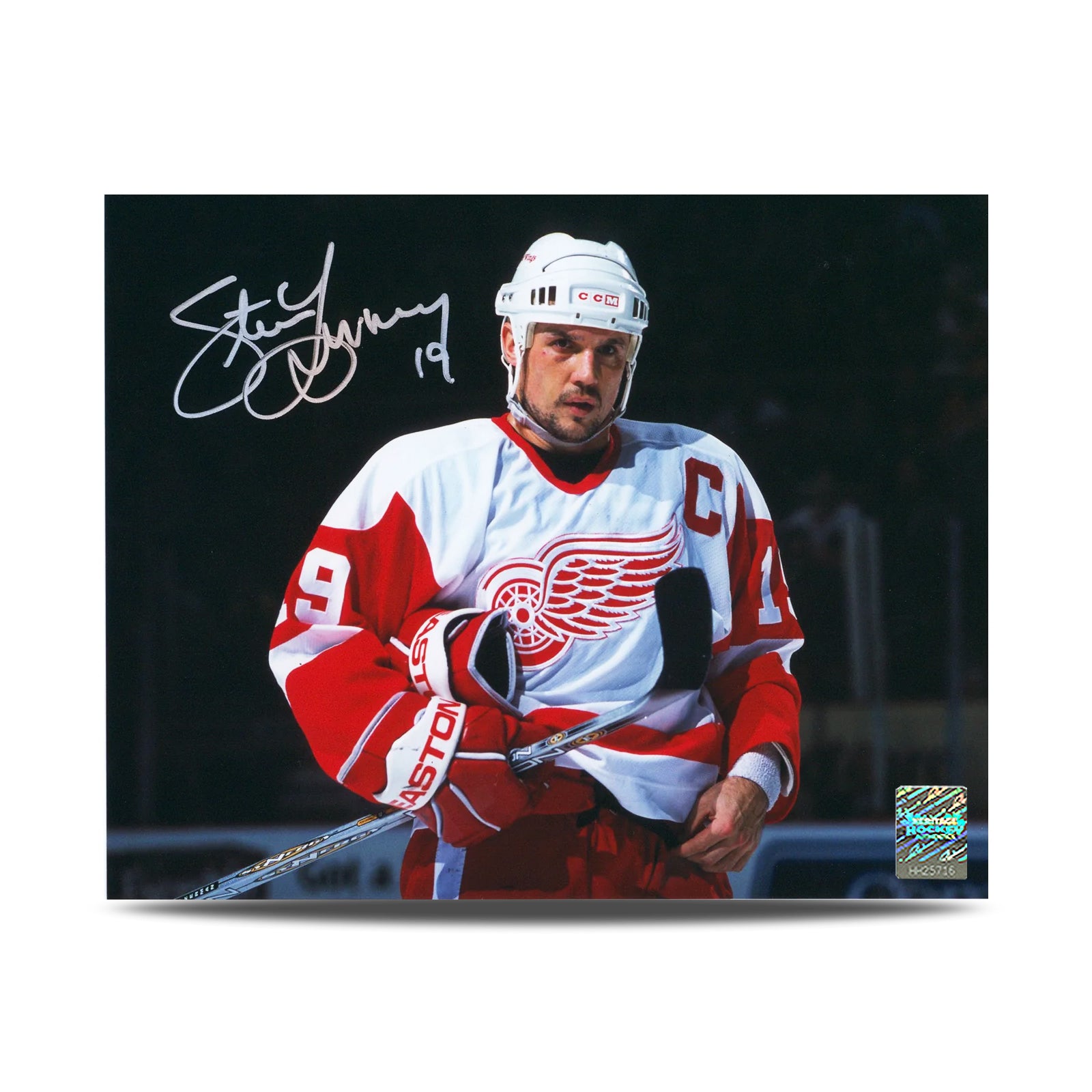 Steve Yzerman Signed Detroit Red Wings Intensity 8X10 Photo